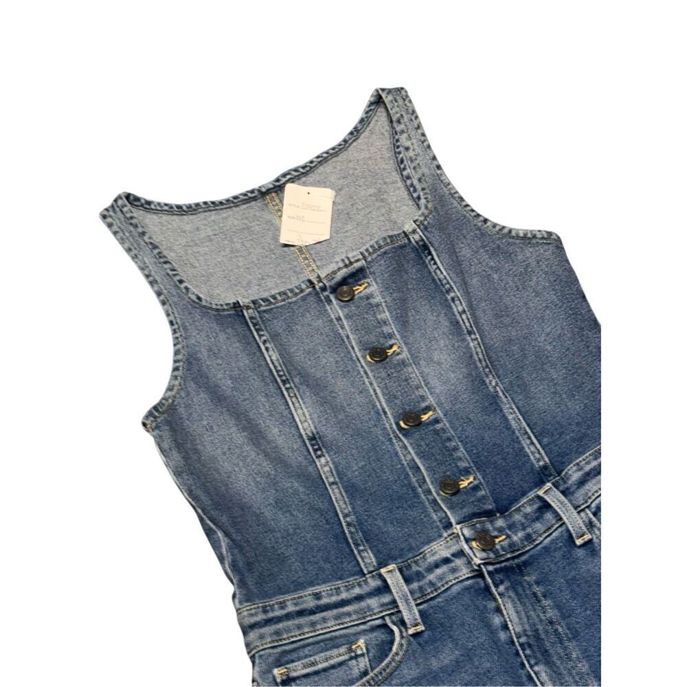 NWT Women’s ETICA X ANTHROPOLOGIE Ivy denim Jean sleeveless jumpsuit size medium - Picture 7 of 14